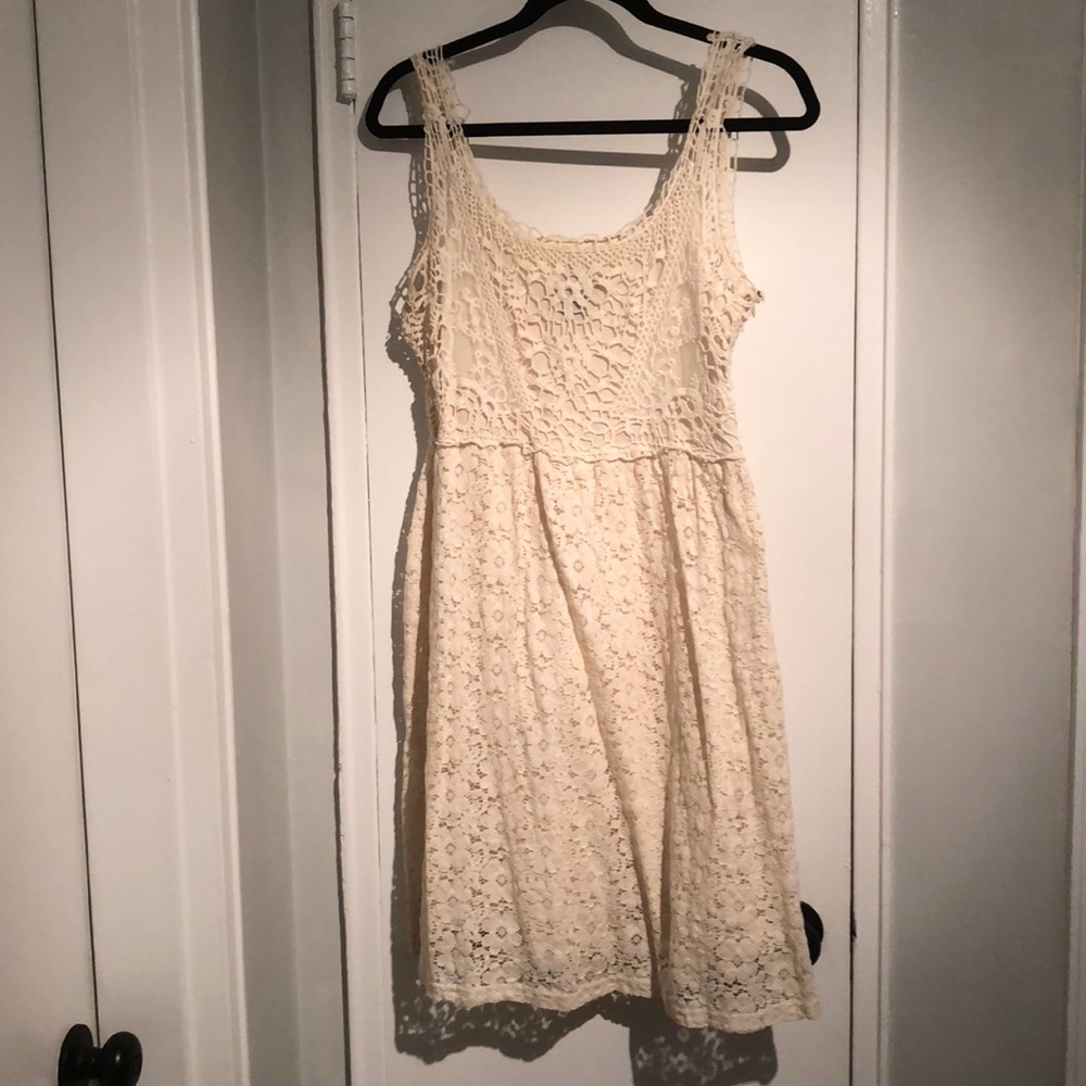 Perfect Cream Lace Cotton Summer Dress!!